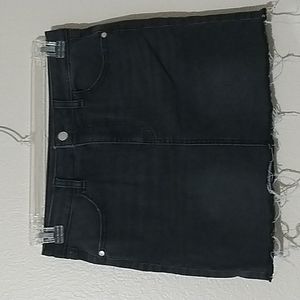 Black Jean Mini Skirt